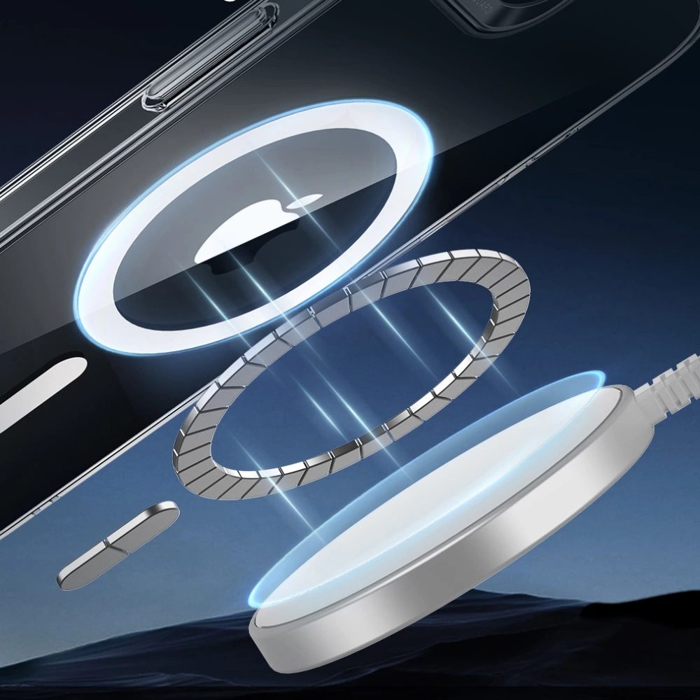 Etui jednoczęściowe ESR Classic Hybrid Halolock kompatybilne z technologią MagSafe do iPhone 16e, półprzezroczysto-białe.